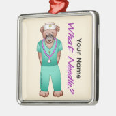 Bärenkrankenschwester Ornament Aus Metall (Links)