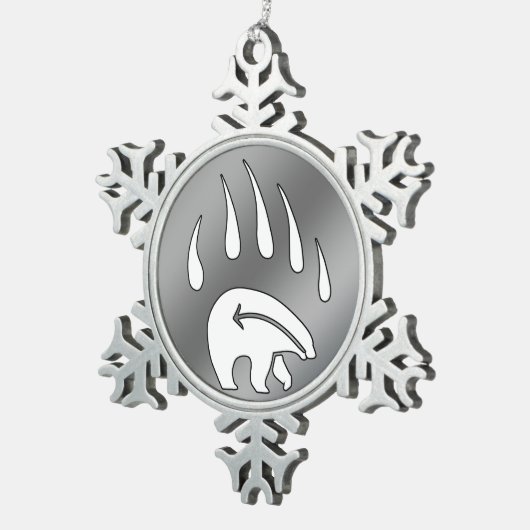 Bärenkschmuck Holiday Tribal Bären Dekorationen Schneeflocken Zinn-Ornament (Rechts)