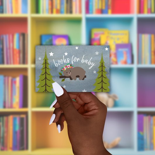 Bärenkuber-Neutral-Baby-Floral-Buchanfrage Begleitkarte