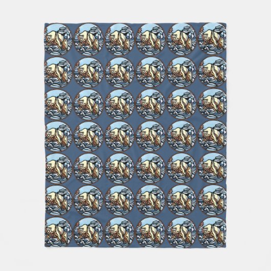 Bärenkunst Blanket Nationalkünstlerische Bärendeck Fleecedecke (Vorderseite)