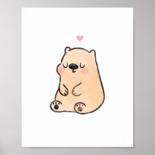 Bärenkunst niedliches Kinderzimmer Poster