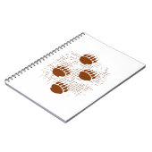 Bärenkuppenstücke auf gerötetem Hintergrund Notizblock (Linke Seite)