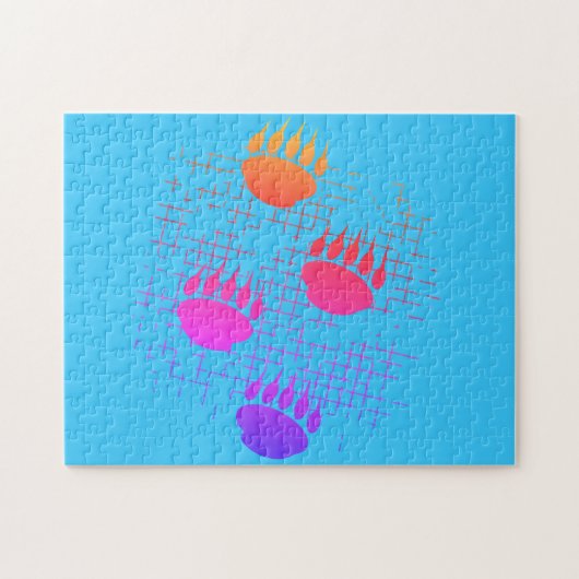 Bärenkuppenstücke auf gerötetem Hintergrund Puzzle (Horizontal)