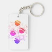 Bärenkuppenstücke auf gerötetem Hintergrund Schlüsselanhänger (Rückseite)