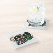 Bärenliebhaber Glasuntersetzer (Schrägansicht)