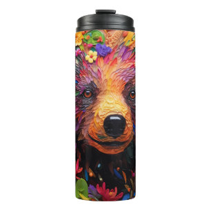 Bärenliebhaber Grizzlbraun Bären Jäger Camper Spaß Thermosbecher