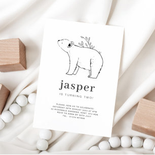 Bärenlinie Zeichne zum Geburtstag Einladung