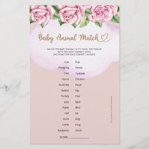 Bärenmädchen Babydusche Baby Animal Match
