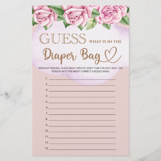 Bärenmädchen duschen, was in der Windeltasche ist (Vorderseite)