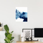 Bärenmarkt Wasserfarben Kunst, Dichtung und Musik Poster (Heimbüro)