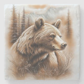 Bärenmarmor-Untersetzer Steinuntersetzer (Vorderseite)