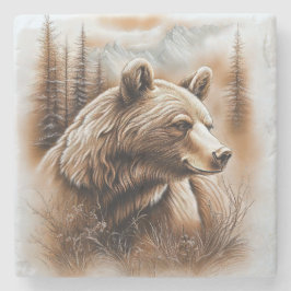 Bärenmarmor-Untersetzer Steinuntersetzer