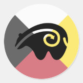 Bärenmitte Runder Aufkleber (Vorderseite)