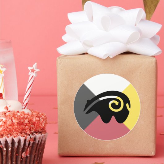 Bärenmitte Runder Aufkleber (Party)