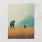 Bärenmonster in einem Weizenfeld Postkarte (Vorderseite)
