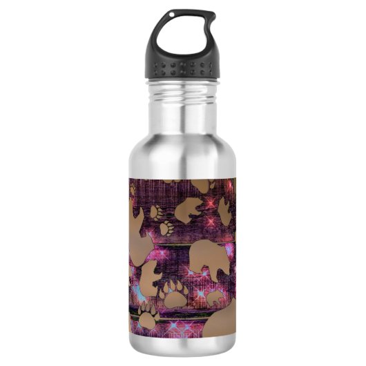 Bärenmuster Edelstahlflasche (Vorderseite)