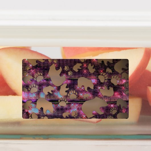 Bärenmuster Etiketten (Befestigt)