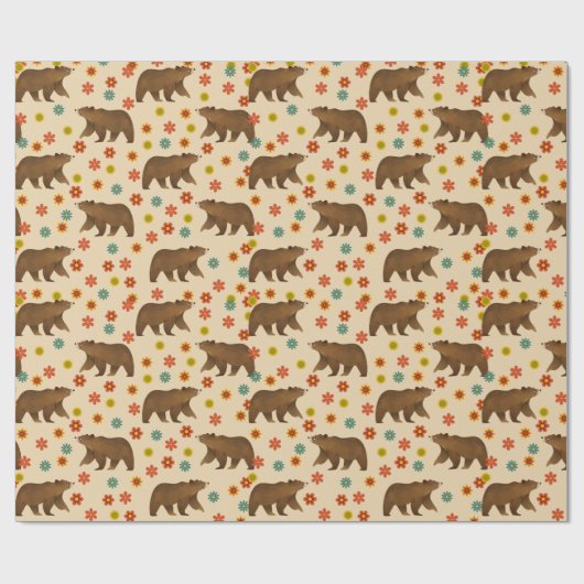 Bärenmuster Geschenkpapier (Flach)