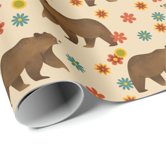 Bärenmuster Geschenkpapier (Rolleneckpunkt)