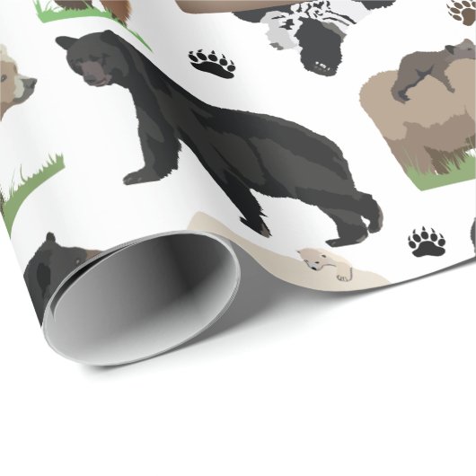 Bärenmuster Geschenkpapier (Rolleneckpunkt)