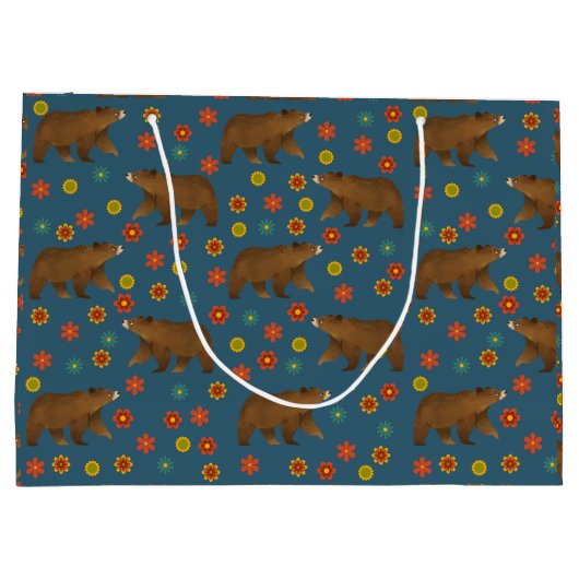 Bärenmuster Große Geschenktüte (Rückseite)