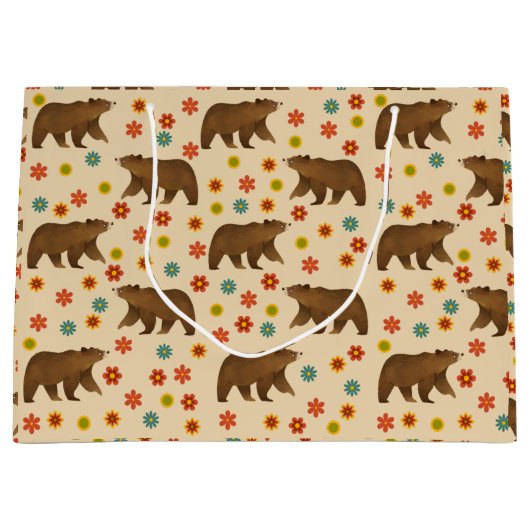 Bärenmuster Große Geschenktüte (Vorderseite)