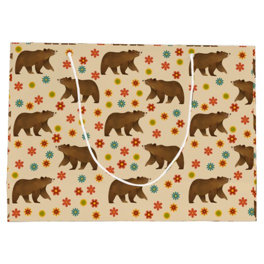 Bärenmuster Große Geschenktüte (Rückseite)