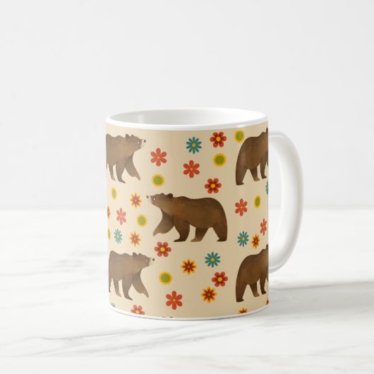 Bärenmuster Kaffeetasse (VorderseiteRechts)
