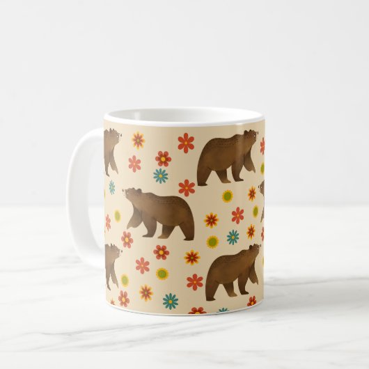 Bärenmuster Kaffeetasse (Vorderseite Links)