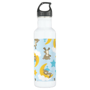 Bärenmuster, Niedliche Bären, Teddybären, Sterne Edelstahlflasche