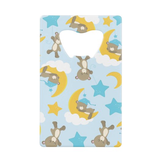 Bärenmuster, Niedliche Bären, Teddybären, Sterne Geldbeutel Flaschenöffner (Vorderseite)