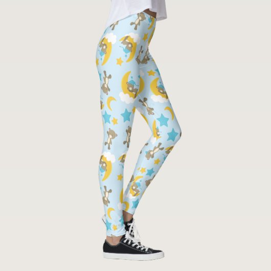 Bärenmuster, Niedliche Bären, Teddybären, Sterne Leggings (Rechts)