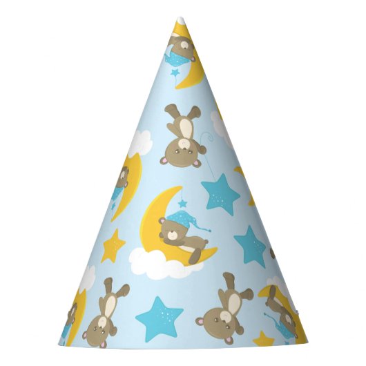 Bärenmuster, Niedliche Bären, Teddybären, Sterne Partyhütchen (Vorderseite)