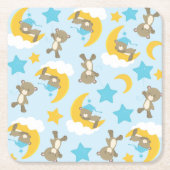 Bärenmuster, Niedliche Bären, Teddybären, Sterne Rechteckiger Pappuntersetzer (Vorderseite)