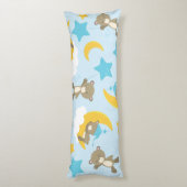 Bärenmuster, Niedliche Bären, Teddybären, Sterne Seitenschläferkissen (Rückseite (Vertikal))