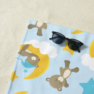 Bärenmuster, Niedliche Bären, Teddybären, Sterne Strandtuch