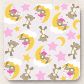 Bärenmuster, Teddybären, Niedliche Bären, Sterne Getränkeuntersetzer (Vorderseite)