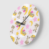 Bärenmuster, Teddybären, Niedliche Bären, Sterne Große Wanduhr (Winkel)