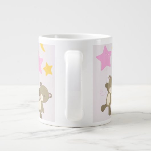 Bärenmuster, Teddybären, Niedliche Bären, Sterne Jumbo-Tasse (Rückseite)