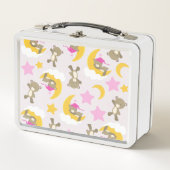 Bärenmuster, Teddybären, Niedliche Bären, Sterne Metall Brotdose (Vorderseite)