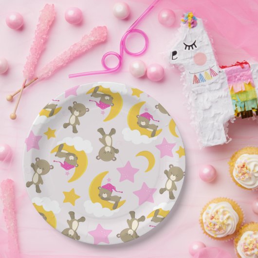 Bärenmuster, Teddybären, Niedliche Bären, Sterne Pappteller (Party)