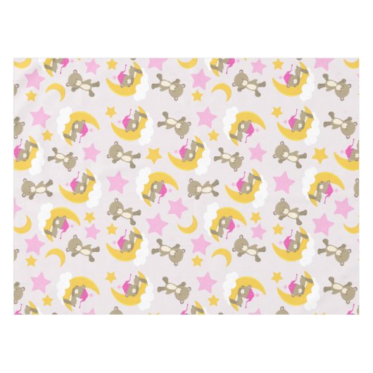 Bärenmuster, Teddybären, Niedliche Bären, Sterne Tischdecke (Vorderseite (Horizontal))