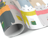 Bärenmuster-Umschlagpapier Geschenkpapier (Rolleneckpunkt)