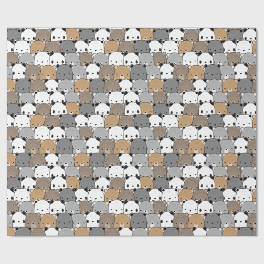 Bärenmuster-Umschlagpapier Geschenkpapier (Flach)