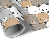Bärenmuster-Umschlagpapier Geschenkpapier (Rolleneckpunkt)