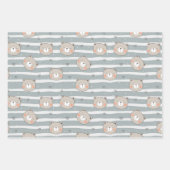 Bärennahtlose Muster Background Babydusche Geschenkpapier Set (Vorderseite 2)