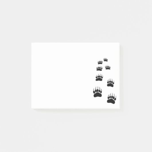 Bärenpaw Print Post-it Klebezettel (Vorderseite)