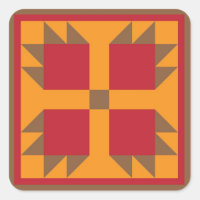 Bärenpaw-Quiltblock (braun, rot, orange)