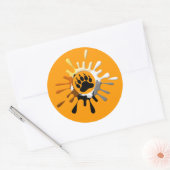 Bärenpaw Splash Bärenfarben Runder Aufkleber (Umschlag)