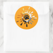Bärenpaw Splash Bärenfarben Runder Aufkleber (Tasche)